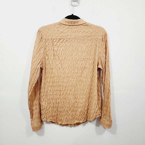 Everlane The Button Smock Top in Neutral Tan Button Front Stretch Womens Size 12 - Picture 11 of 15